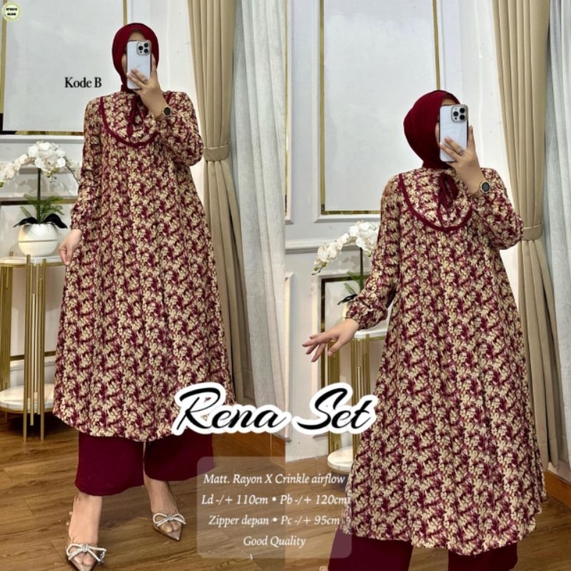 RENA SET TUNIK ORI ATHAYA // SETELAN TUNIK WANITA  TERMURAH BISA COD
