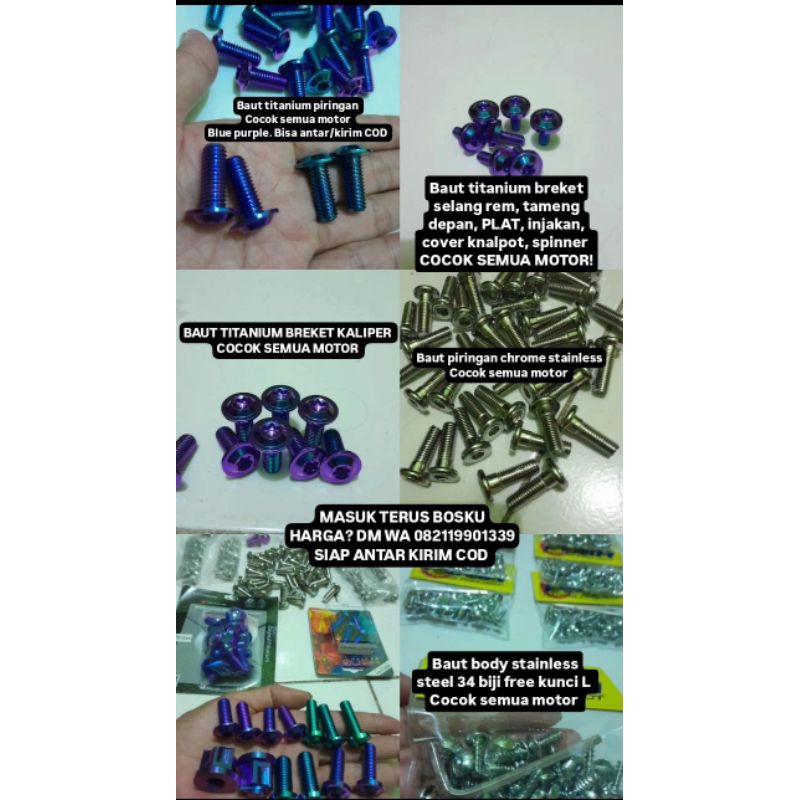 BAUT TITANIUM BREKET KALIPER KING NUT THAILAND BAUT BAUT TITANIUM PIRINGAN KING NUT BAUT TITANIUM BO
