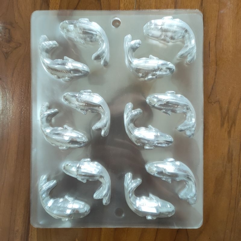 Cetakan Coklat Puding Mika Bentuk Ikan Koi Tanggung isi 12Lubang