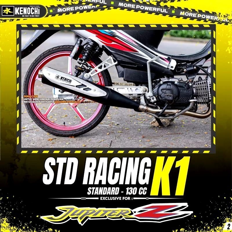 KNALPOT KENOCHI JUPITER Z STANDAR RACING TYPE K1 STANDAR SAMPAI 130CC