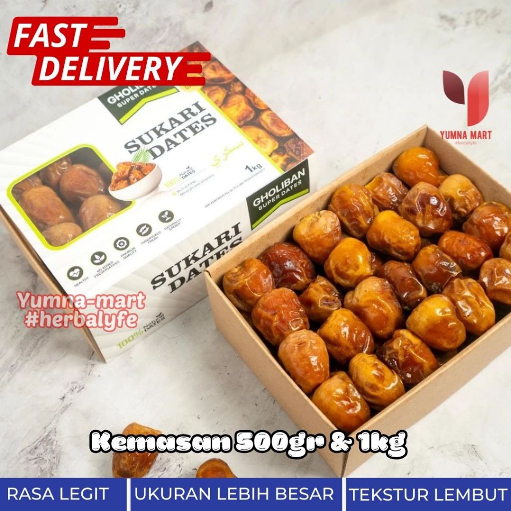 

Kurma GHOLIBAN Sukari 500gram - Kurma Raja Premium Sukkari 1kg Organik