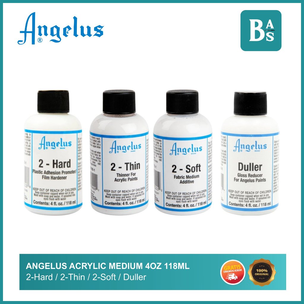 

Angelus - 2 Hard 2 Soft 2 Thin Duller - Campuran Cat Akrilik Angelus 4oz 118ml - Bali Art Supplies