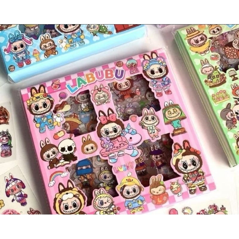 

Pernak Pernik STICKER LABUBU isi 100 Pcs/box Sticker Karakter Waterproof Anti air Stiker kartun Dekorasi