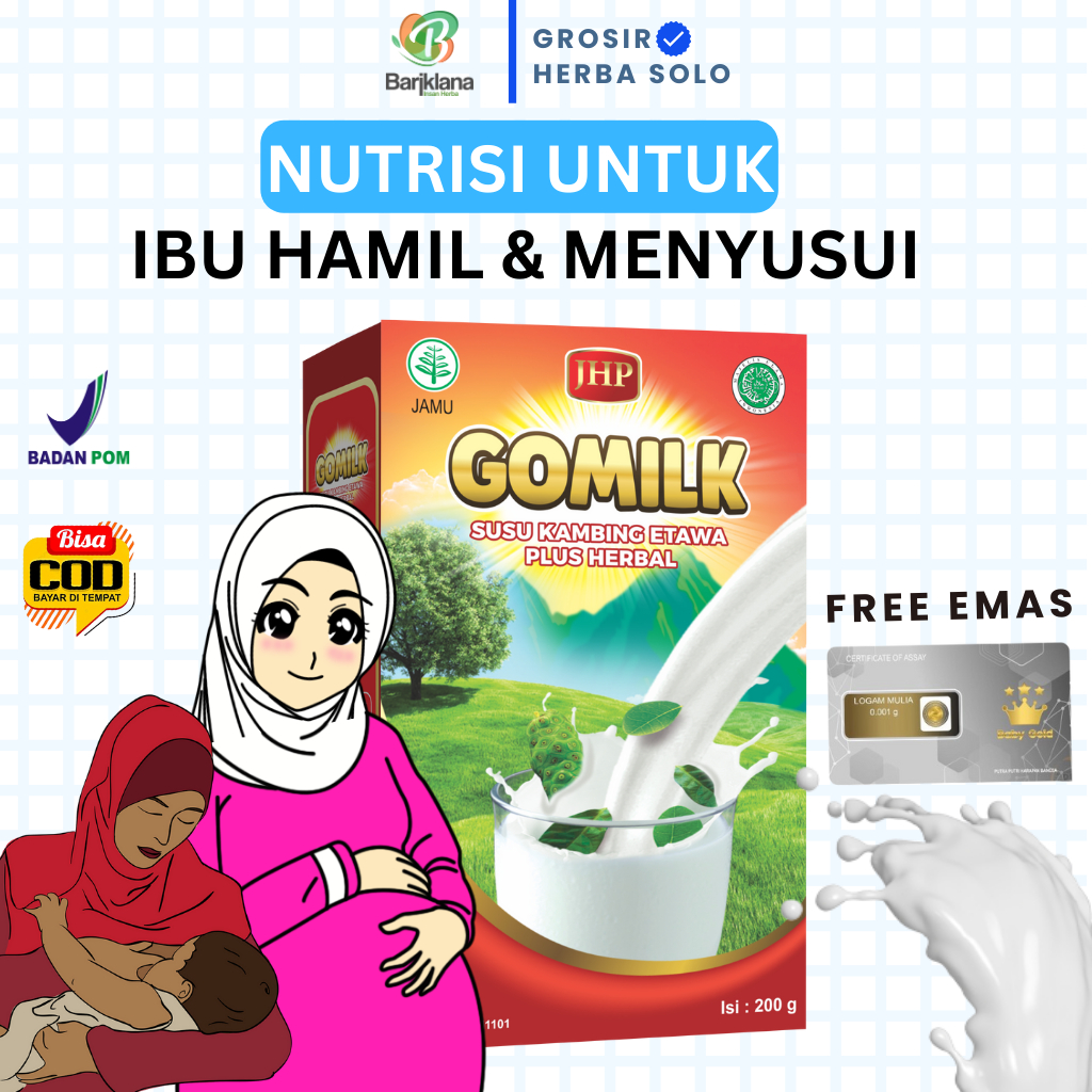 

[ BISA COD + GARANSI ] [ BELI 1 GRATIS GELAS CANTIK ] [ BELI 2 GRATIS EMAS ] Gomilk Susu Kambing Etawa Plus Herbal Susu untuk Ibu Hamil dan Menyusui