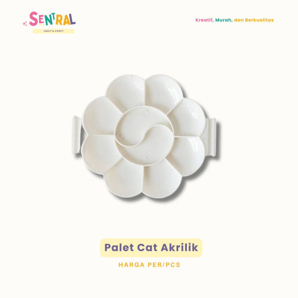 

[1 Pcs] Palet Lukis Cat Air Akrilik Minyak Dll. Doff Putih Bunga Rd135 Rd 185