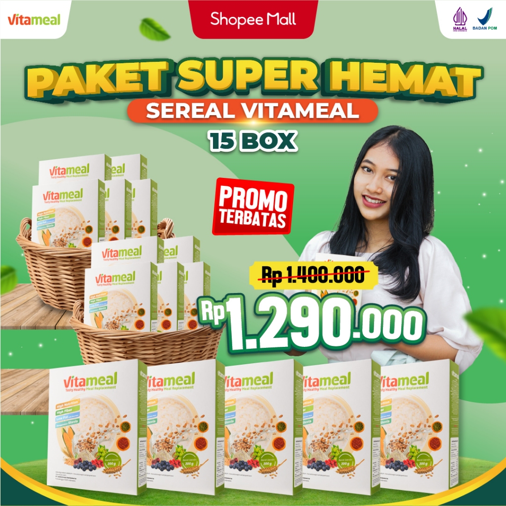 

Vitameal - Paket 15 box Beli Banyak Lebih Hemat dan Murah Vitameal membantu Menyeimbangkan gula darah mengatasi diabetes pengganti makanan sehat bpom resmi dan asli