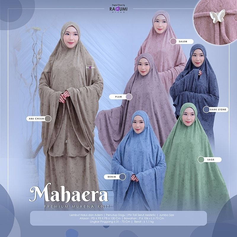 MAHAERA MUKENA KNIT, MUKENA DEWASA KNIT, ORIGINAL RAQUMI HIJAB