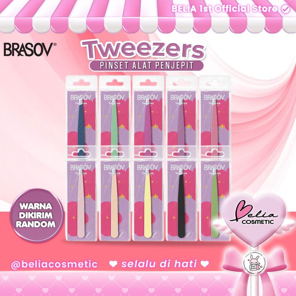 ❤ BELIA ❤ BRASOV Tweezers Pinset Alat Penjepit 9.5 CM Tweezer Multi fungsi | Japit rambut | Catut