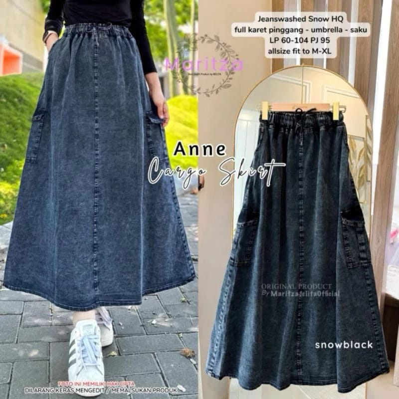 ROK JEANS CARGO WANITA//ROK JEANS CARGO//ROK JEANS WANITA JUMBO
