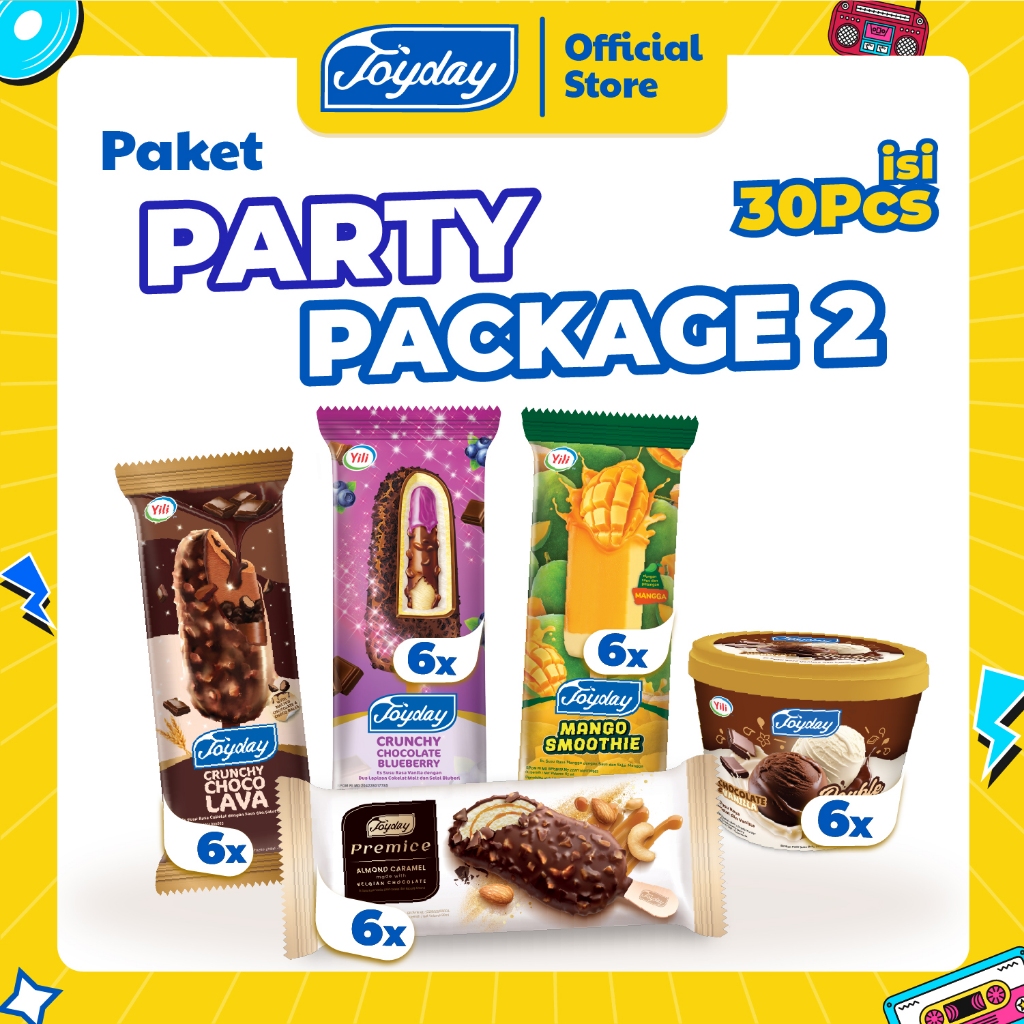 

Joyday Ice Cream PAKET PARTY 2 - Isi 30 pcs Es Krim Mix