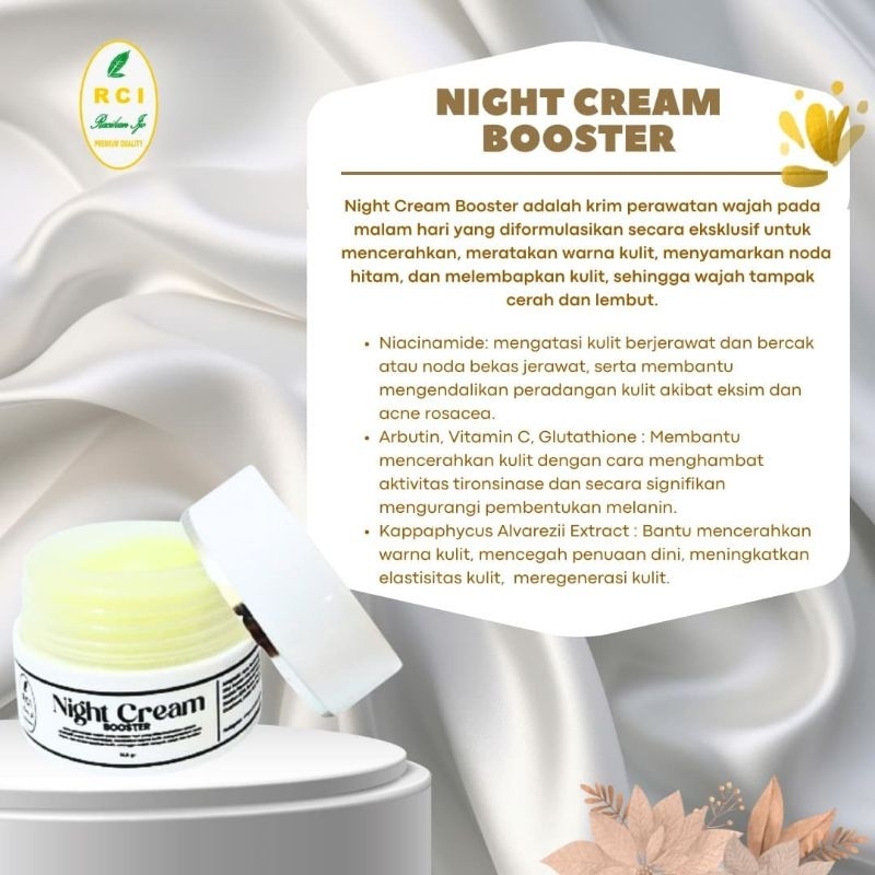 NIGHT CREAM BOOSTER RCI SKINCARE RACIKAN IJO Krim Malam Penghilang Flek