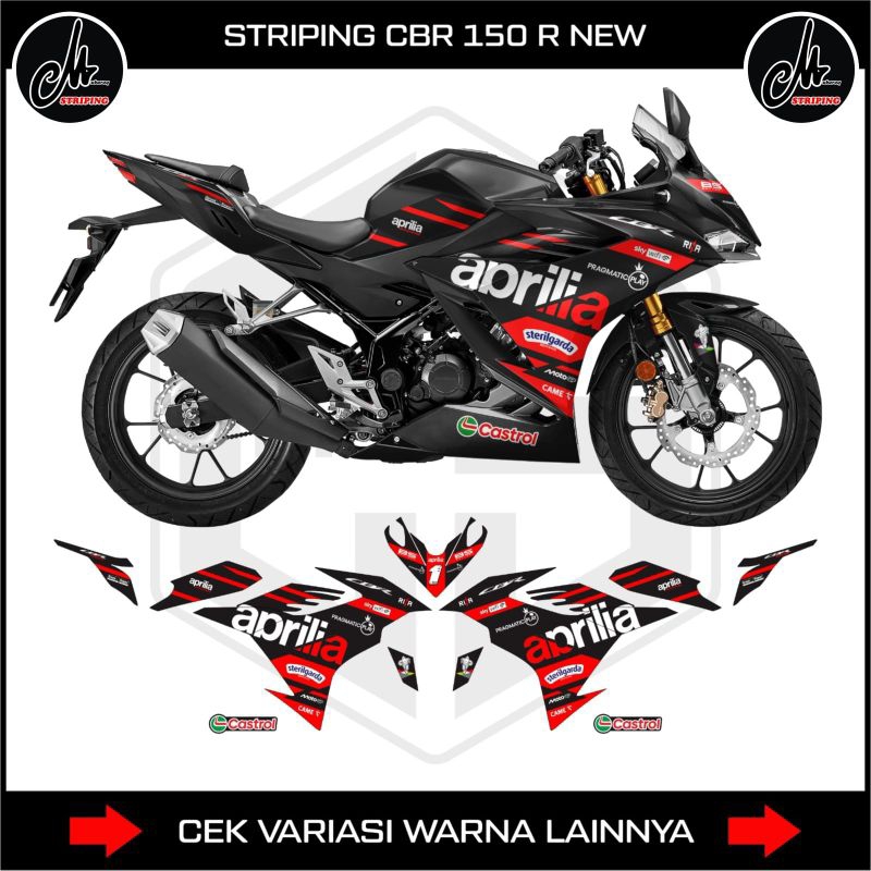 Stiker Striping Motor Honda Cbr 150R k45R Livery Aprilia / Stickers List Variasi Body Motor Cbr 150R
