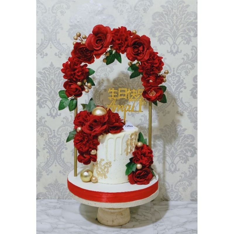 

Cake Ultah Flower Gate Uk 16cm / Cake Ultah Cantik / Kue Ulang Tahun