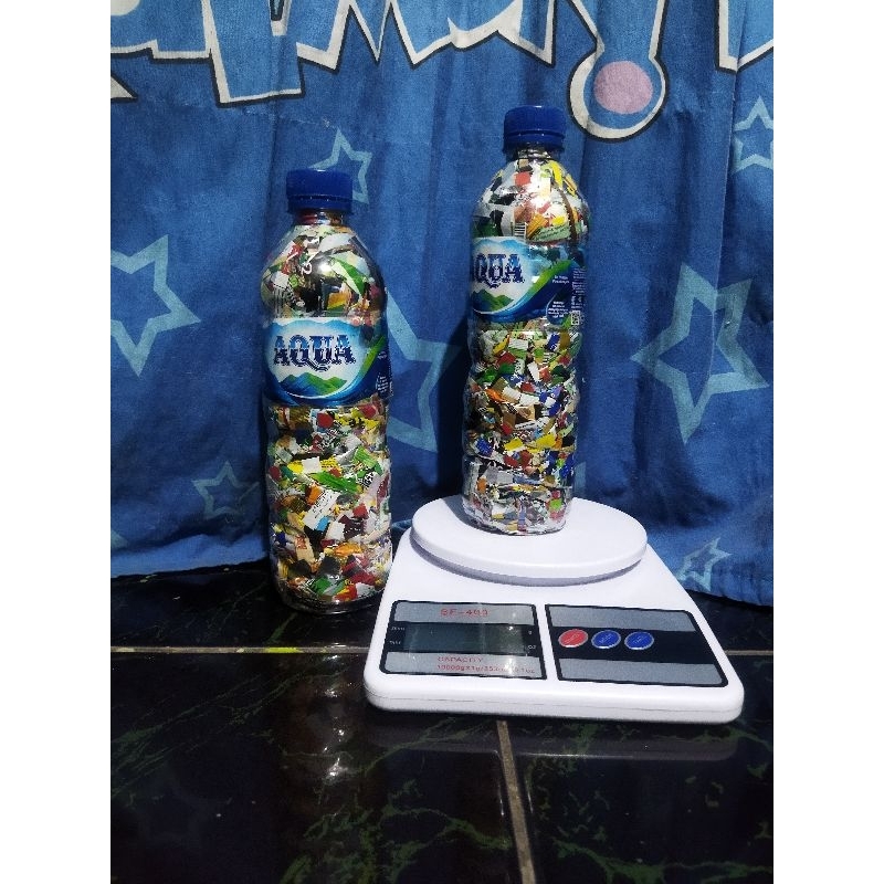 Ecobrick botol AQUA Ukuran 600ml berat 300gram