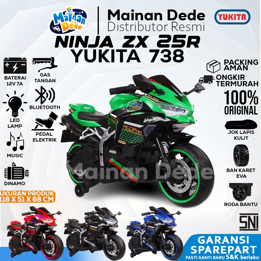 Mainan Motor Aki Anak YUKITA 738 Ninja ZX25R KAWASAKI / PT 6611 KYRAKIDZ / Unikid MB 191 MB191
