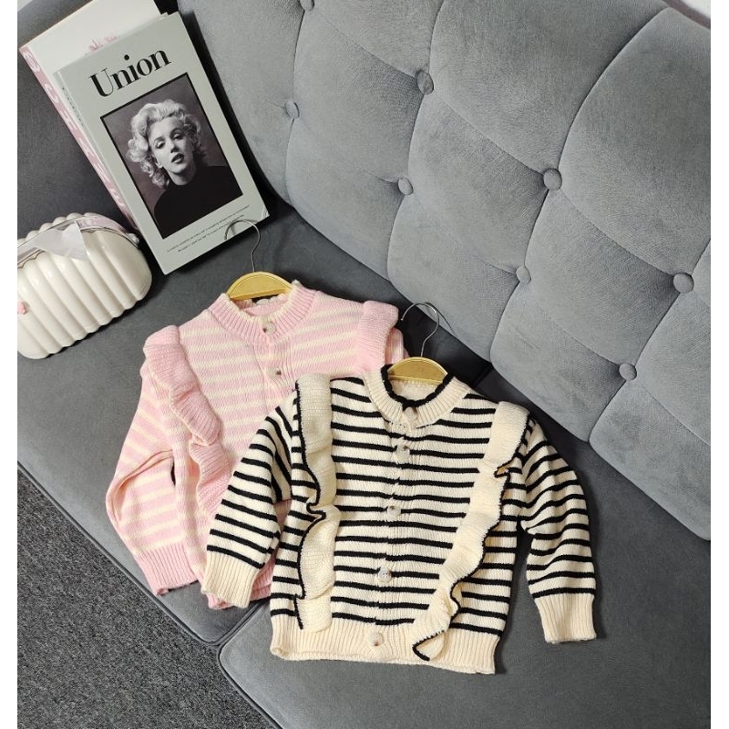 SWEATER CARDIGAN RAJUT ANAK CEWEK IMPORT