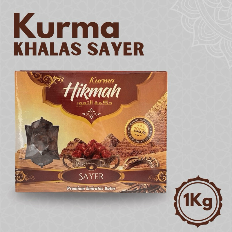 

Kurma Khalas 1Kg Sayer Premium Original Arab Manis Lembut & legit