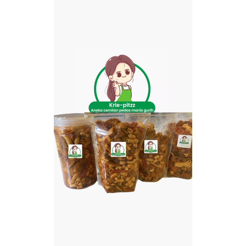 

KRIE-PITZZ MIX BASRENG MAKARONI USUS SOSIS KRIPIK KACA KRUPUK BETON PEDAS DAUN JERUK CEMILAN JAJANAN SNACK BANDUNG FREE COCOLAN KEJU RICHESEE