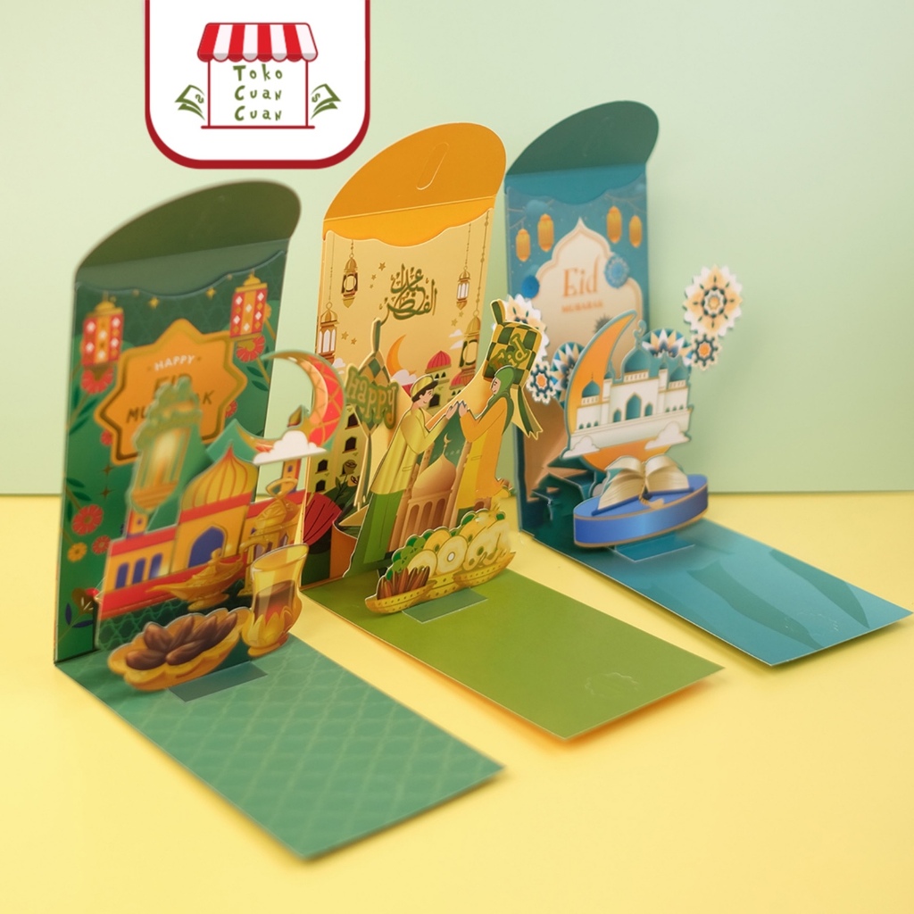 

TCC 1pcs Angpao Lebaran 3D Pop Up Premium Bahan Tebal Angpao Unik Amplop Idul Fitri Angpao Lebaran Eid Mubarak Mubarok