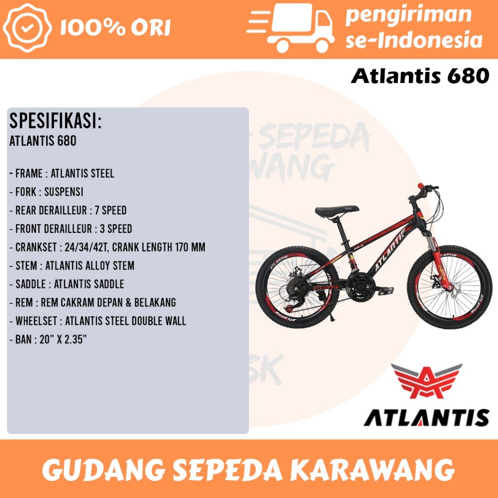 SEPEDA GUNUNG ANAK ATLANTIS 680 YL 20 INCH