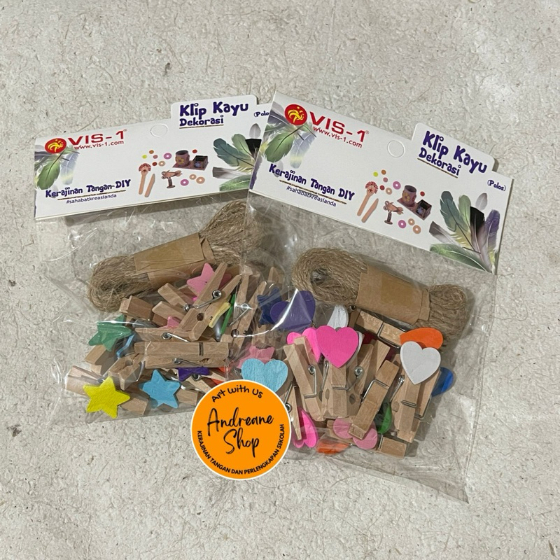 Klip Kayu VIS-1 Motif / Penjepit Foto / Wooden Klip / Klip Jepit / Klip Foto DJ12-1772