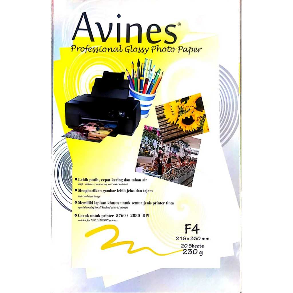 Kertas Photo Avines F4 230g - 20 lembar ( pack )