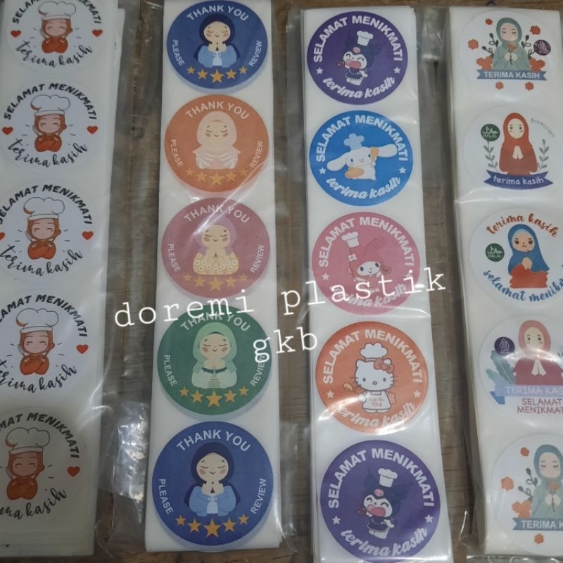 

Stiker Thank You Terima Kasih 100pcs / Stiker olshop makanan / Stiker lucu