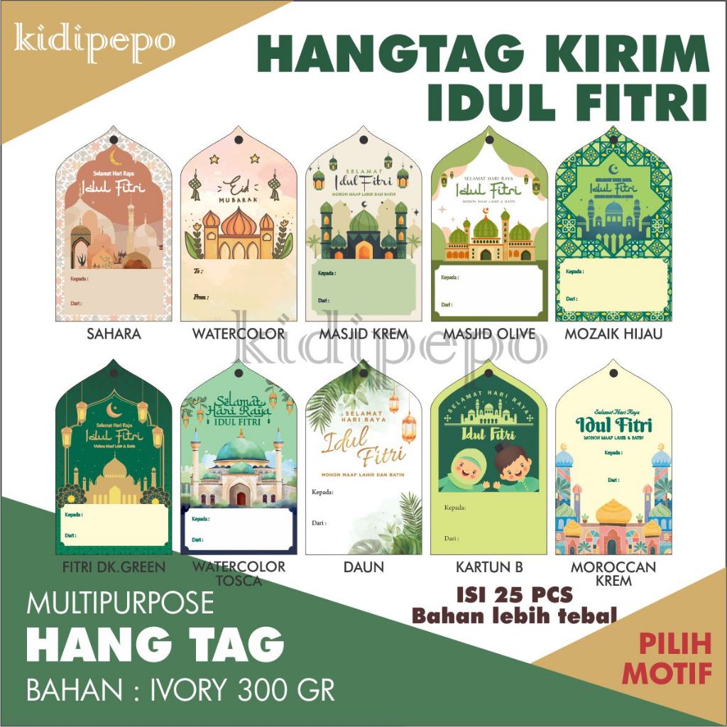 

HANGTAG KIRIM IDUL FITRI / RAMADAN UKURAN 9.5 x 5.5 CM - ISI 25 LEMBAR