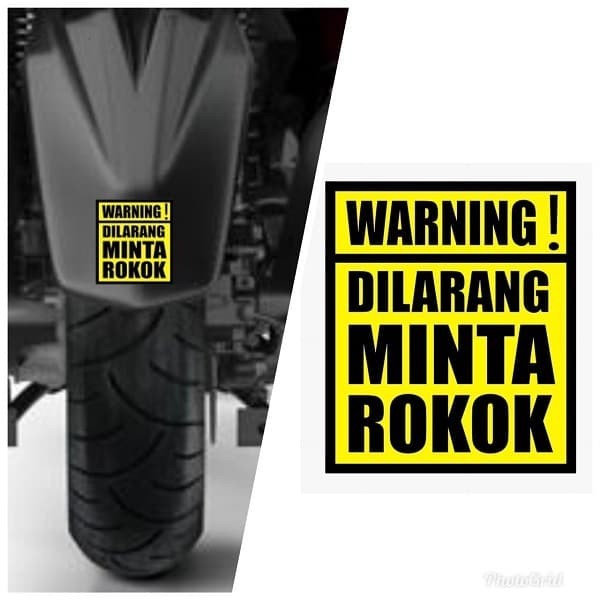 Stiker Motor Unik Lucu Cutting Sticker Dilarang Minta Rokok
