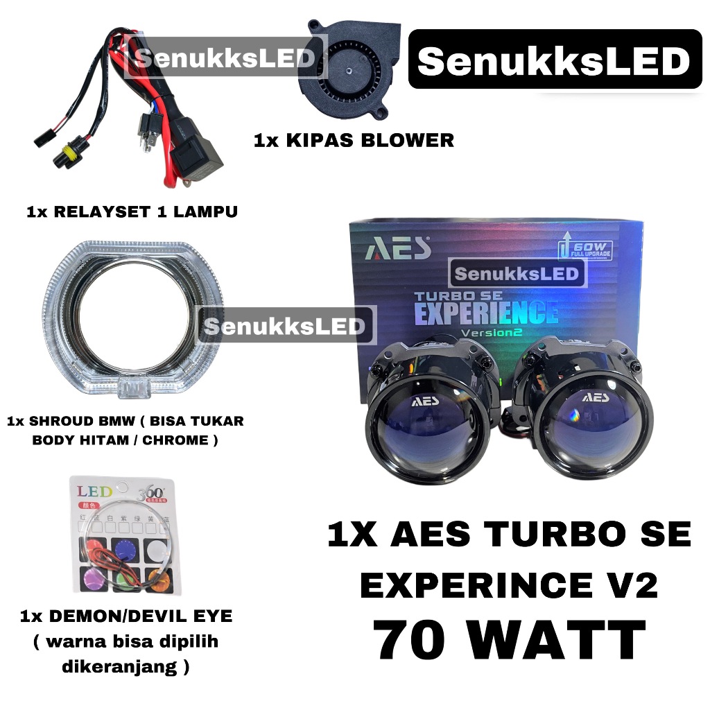 Biled Bilaser AES TURBO SE EXPERIENCE Versi 2 70 WATT ORIGINAL BILED  Gen 3 AES PAKETAN SHROUD 2,5 I