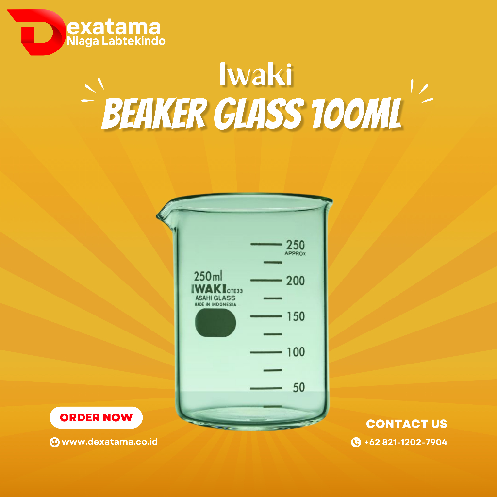 beaker glass/gelas kimia 100ml iwaki
