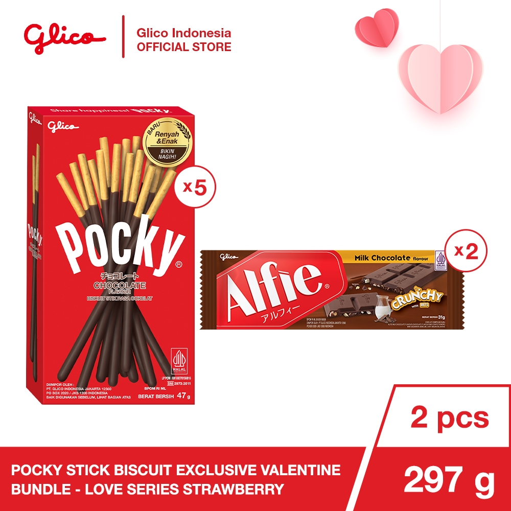 

[EXCLUSIVE VALENTINE BUNDLE] Pocky Stick Biscuit 47gr + Alfie Milk Chocolate