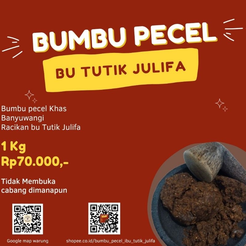 

BUMBU PECEL 1 KG BU TUTIK JULIFA