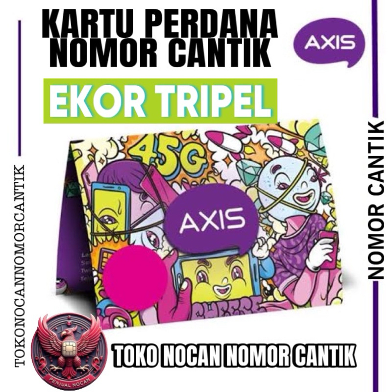 KARTU PERDANA NOMOR CANTIK AXIS EKOR TRIPEL 222 333 444 999 000