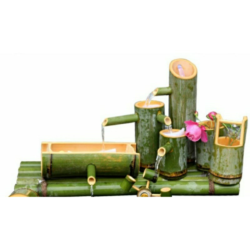 Pancuran air bambu,dekorasi kolam ikan minimalis,filter air termurah