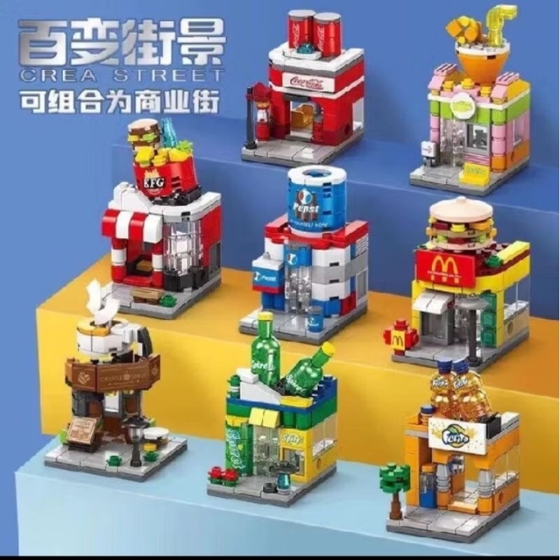 BISA COD Mainan bricks bangunan,lego mainan balok, mainan bricks store, mainan puzzle toko, bangunan