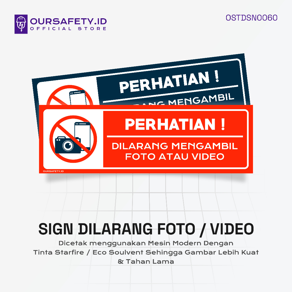 

Stiker Sign Dilarang Mengambil Foto Atau Video | PREMIUM - OURSAFETY.ID