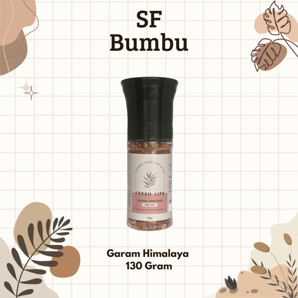 

Fresh Life Garam Himalaya Pink Salt 130 Gram With Adjustable Stone Grinder, Bumbu Rempah Indonesia