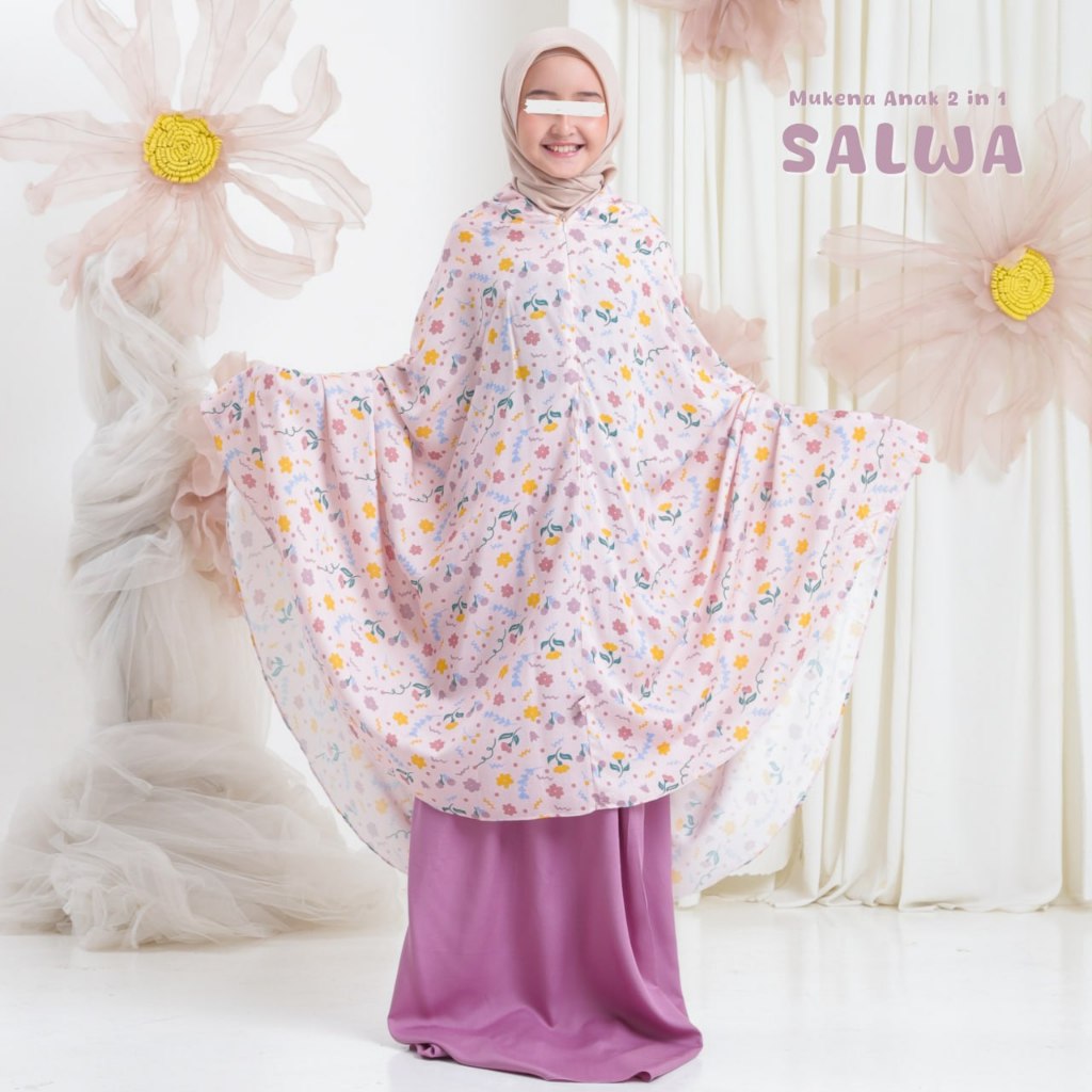 Mukena Anak Lucu Usia 4 – 13 Zaarah Series Adem Lembut Banyak Motif Lucu dan Cantik Salwa Hilya
