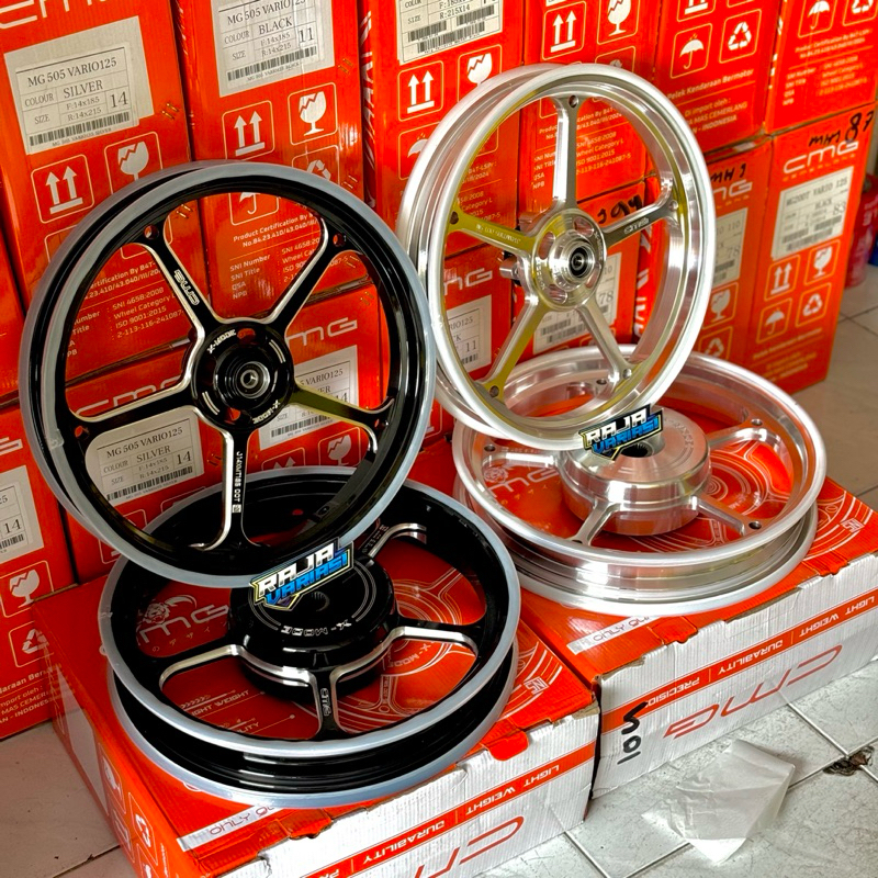 velg cmg x mode 505 full cnc Velg Velek CMG X-Mode X Mode 505 R14 Honda Vario 125 150 Old New Silver