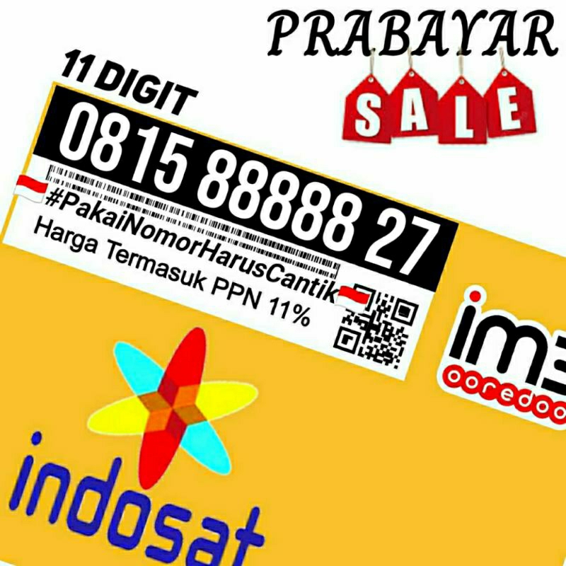 Kartu perdana Indosat IM3 Ooredoo panca tengah rapi
