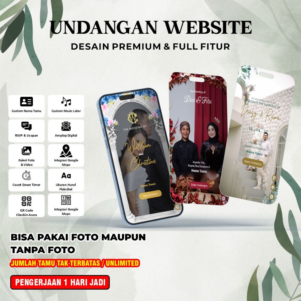 Undangan Web Digital - Undangan Pernikahan Website Online, undangan pernikahan aesthetic, undangan p
