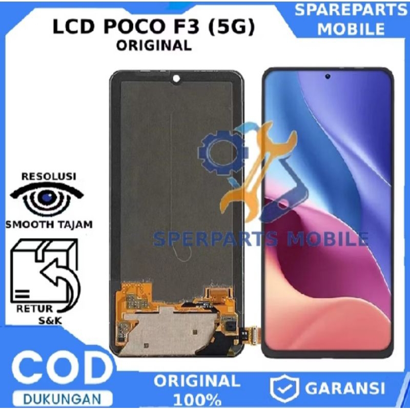 LCD TOUCHSCREEN POCO F3 (5G) ORIGINAL OLED FULLSET GARANSI FREE LEM