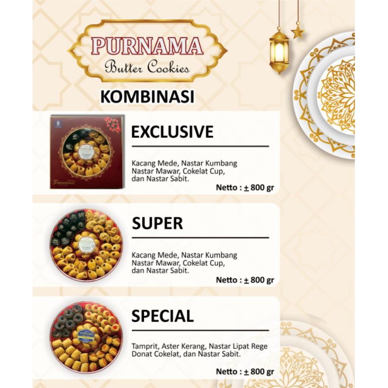 

KUE PURNAMA HARDTOP SUPER KOMBINASI 5 RASS., kue lebaran, hampers lebaran, paketan kue, camilan keluarga