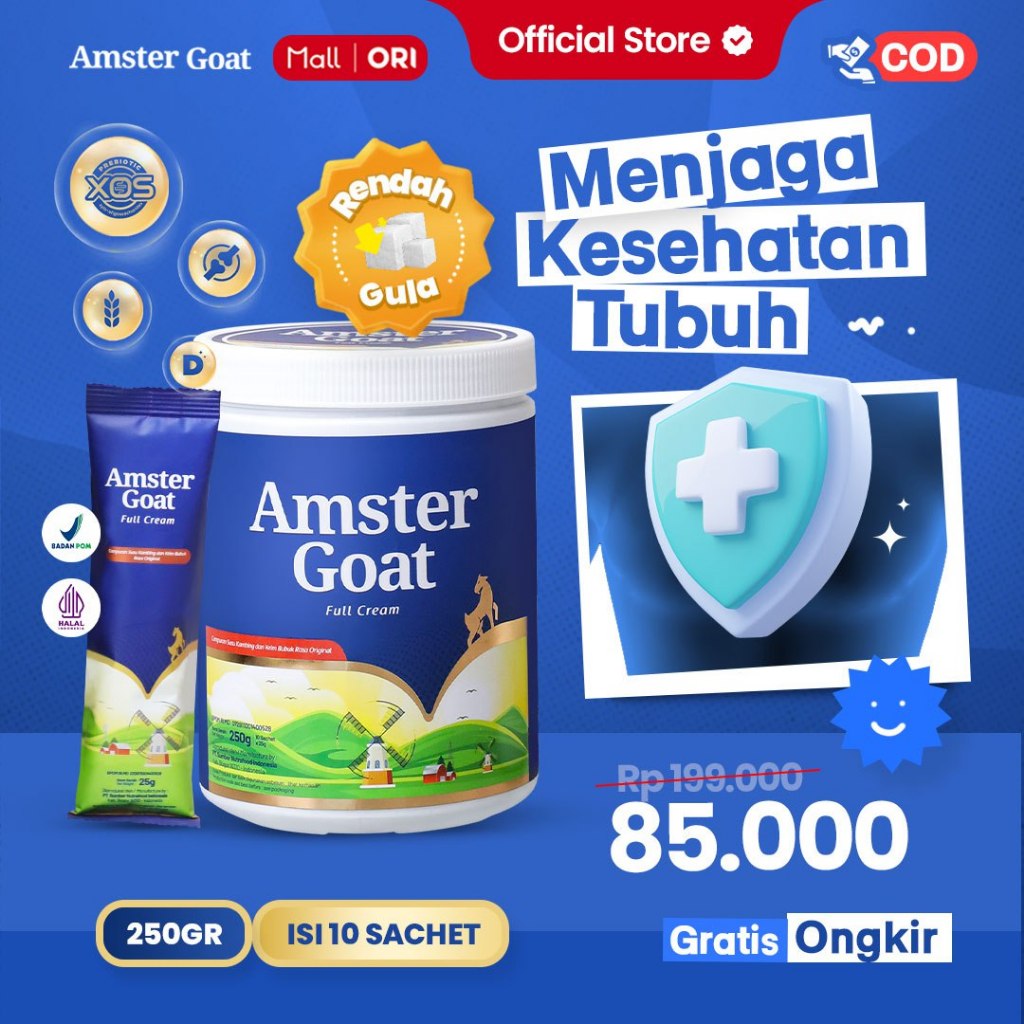 

AMSTER GOAT - Susu Kambing Amstergoat Membantu Memelihara Kekebalan Tubuh 250gr