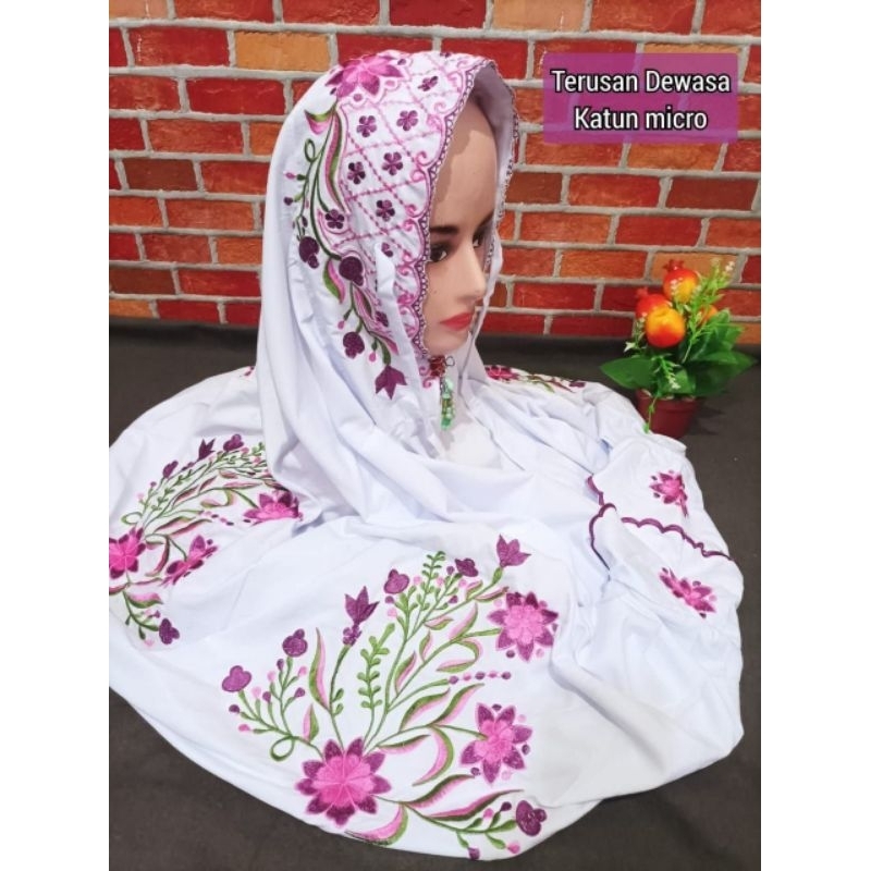 MUKENA LAJUR BORDIR | MUKENA BORDIR LAJUR