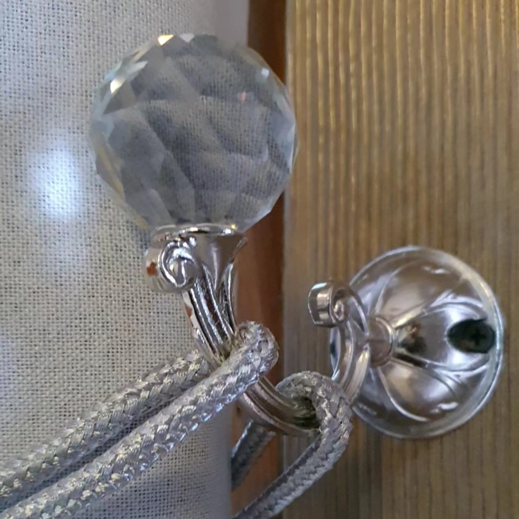 Hook Gorden Kristal Bola, Kaitan Tali Gordeng Mewah, Hook Jumbo Bola Kristal Besi Tebal