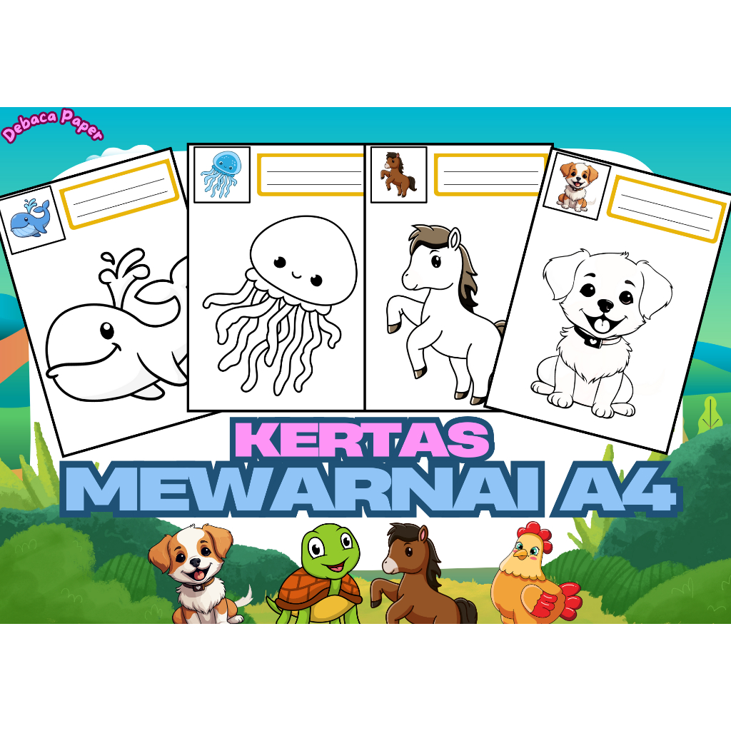 

Kertas Mewarnai HVS A4/ Kertas Bergambar | Tipe 4 | Debaca Paper