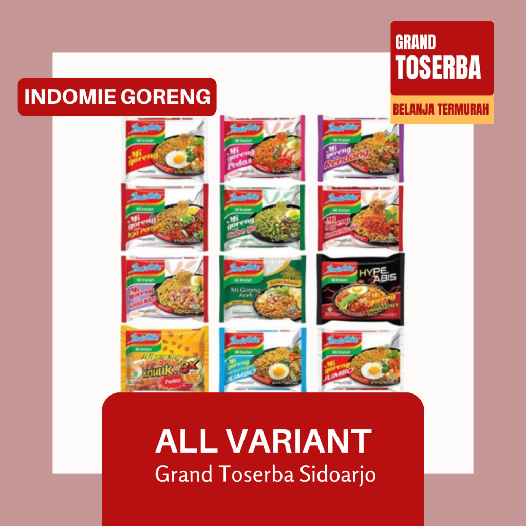 

INDOMIE MIE INSTANT/ ALL VARIAN GORENG/ MAKANAN RINGAN