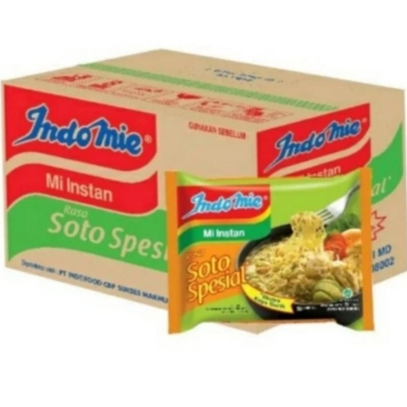 

Indomie Mie Instan Rasa Soto Spesia 75 gr [ 1 Dus isi 40 Pcs ]